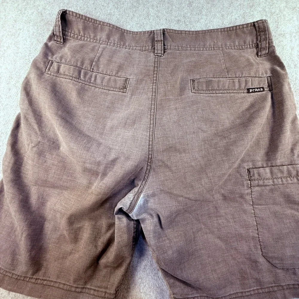 Prana Sutra Hemp Blend Shorts Mens 32 Brown Hiking Climbing Outdoor Casual